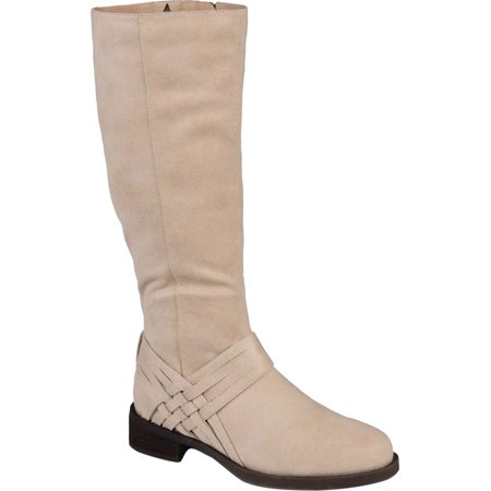 Women's Journee Collection Meg Stacked Heel Riding Boots - Stone - 12 - NIB