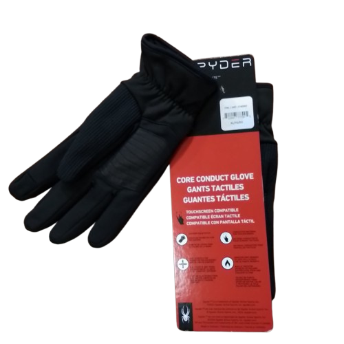 Men's Spyder Core Conduct Touchscreen Compatible Gloves - Black - XL - NWT