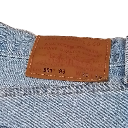 Men's Levi's 501 '93 Button Fly Straight Leg Jeans - Basil Sky Dx - 30x34 - NWOT