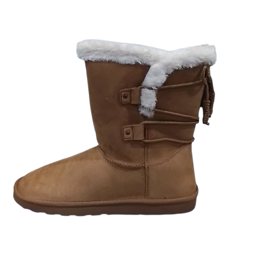 Women's Arizona Jean Co Steller Faux Fur Lined Flat Heel Boots - Cognac 11 NIB