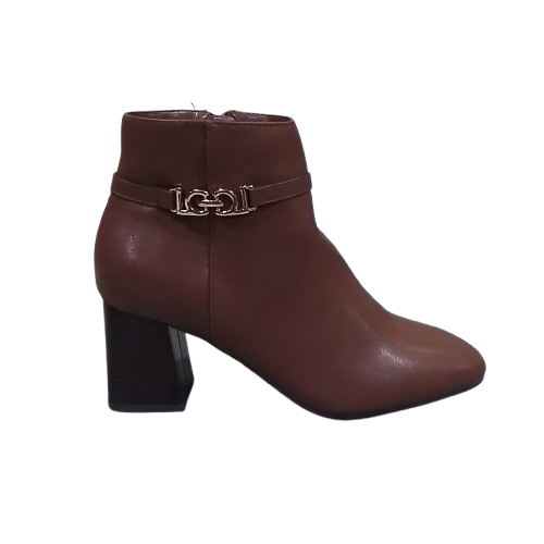 Women's Liz Claiborne Monte Block Heel Booties - Cognac - 8.5W - NIB