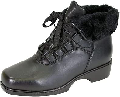 Women's Peerage Paola Water Resistant Fleece Lined Leather Booties Black 10W NIB