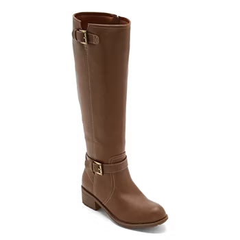 Women's St John's Bay Doral Stacked Heel Riding Boots - Taupe - 9 - NIB