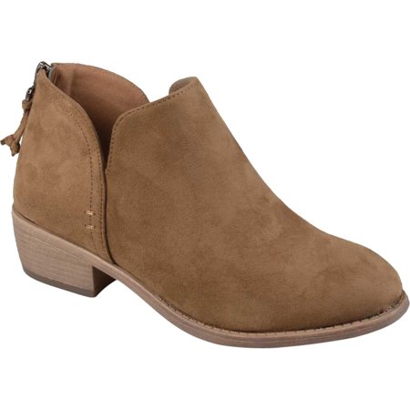Women's Journee Collection Livvy Faux Suede Stacked Heel Booties Taupe 8.5 NIB