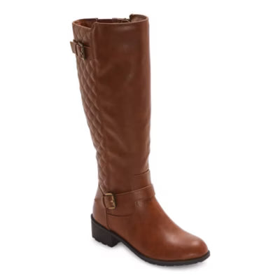 Women's St John's Bay Darling Stacked Heel Riding Boots - Cognac - 7WWC - NIB