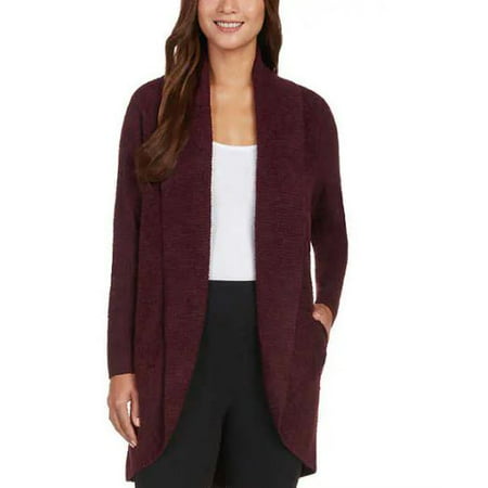 Women's Max & Mia The Essential Travel Cardigan - Wine - Large - NWT