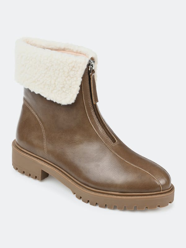 Women's Journee Collection Fynn Booties - Taupe - 7 - NIB