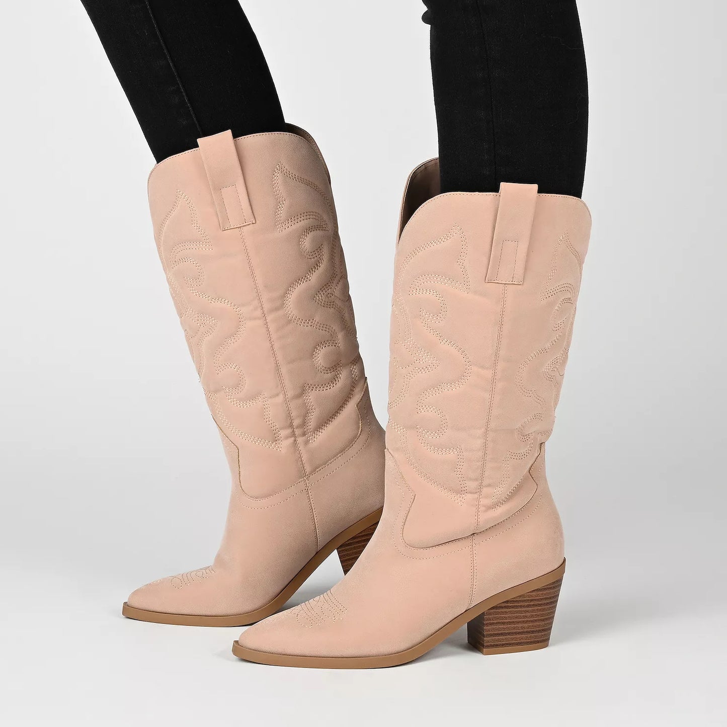 Women's Journee Collection Chantry Western Boots - Blush - 9.5 - NWOB