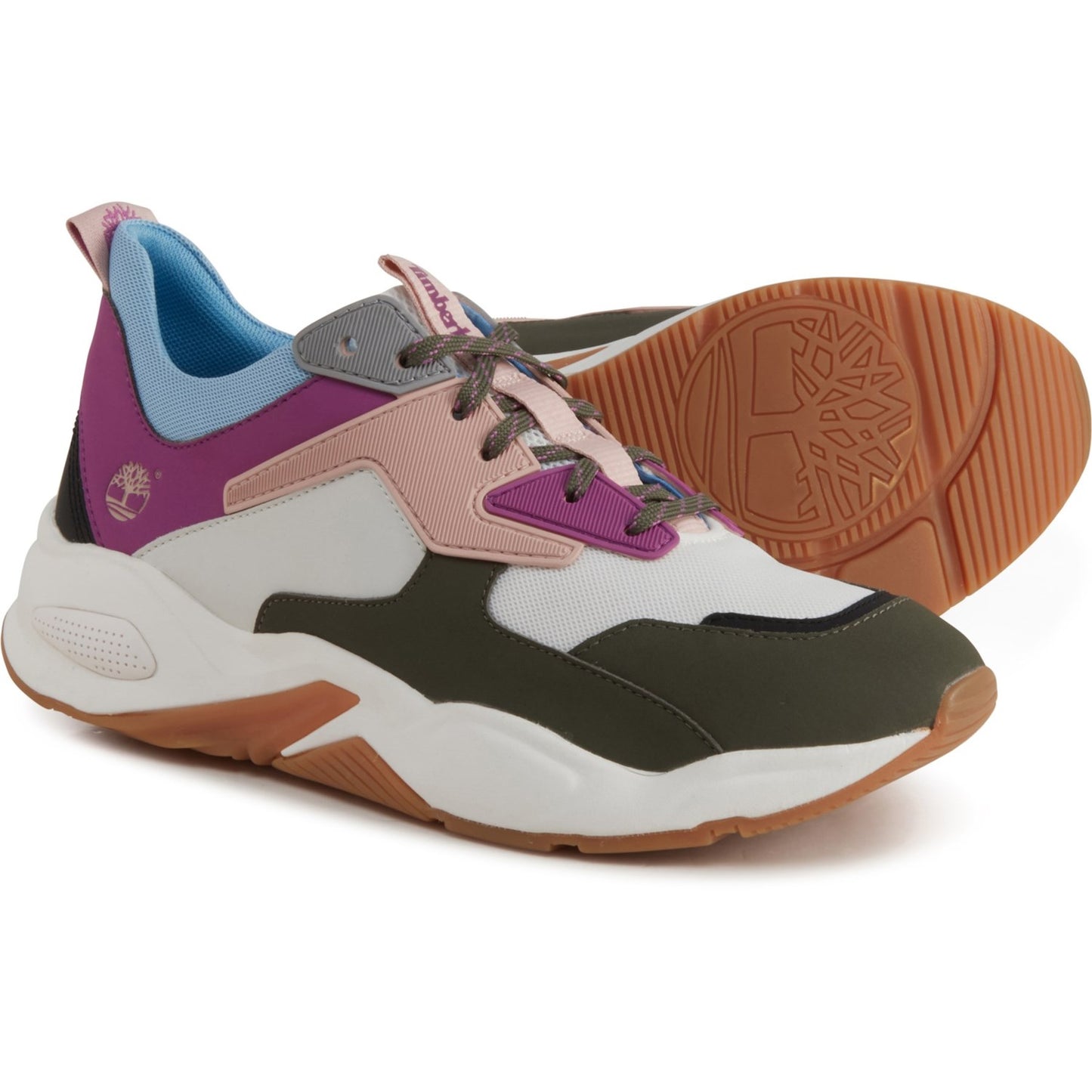 Women's Timberland Delphiville Sneakers - Dark Green/White/Purple NIB