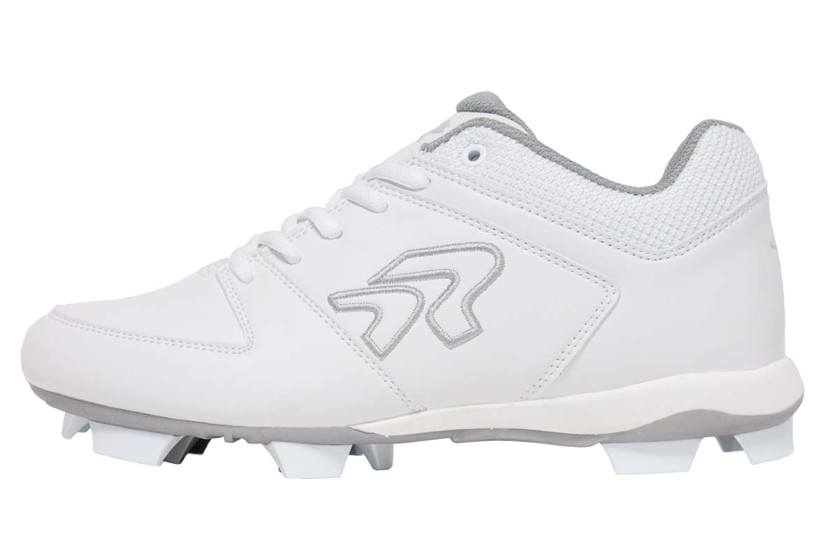 Women's Ringor Flite Molded Softball Cleats - White & Silver - 11 - NWOB