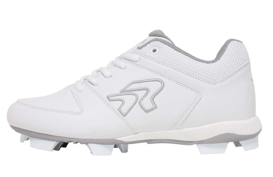 Women's Ringor Flite Molded Softball Cleats - White & Silver - 11 - NWOB