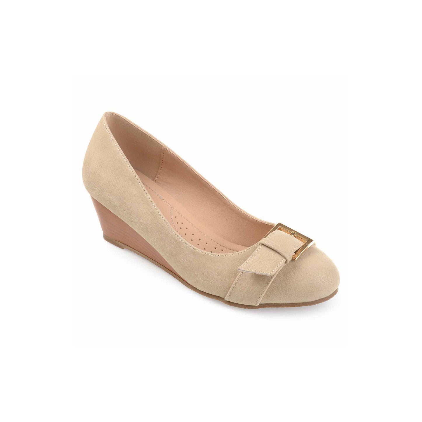 Women's Journee Collection Graysn Wedge Heel Slip On Shoes - Bone - 8.5 - NIB