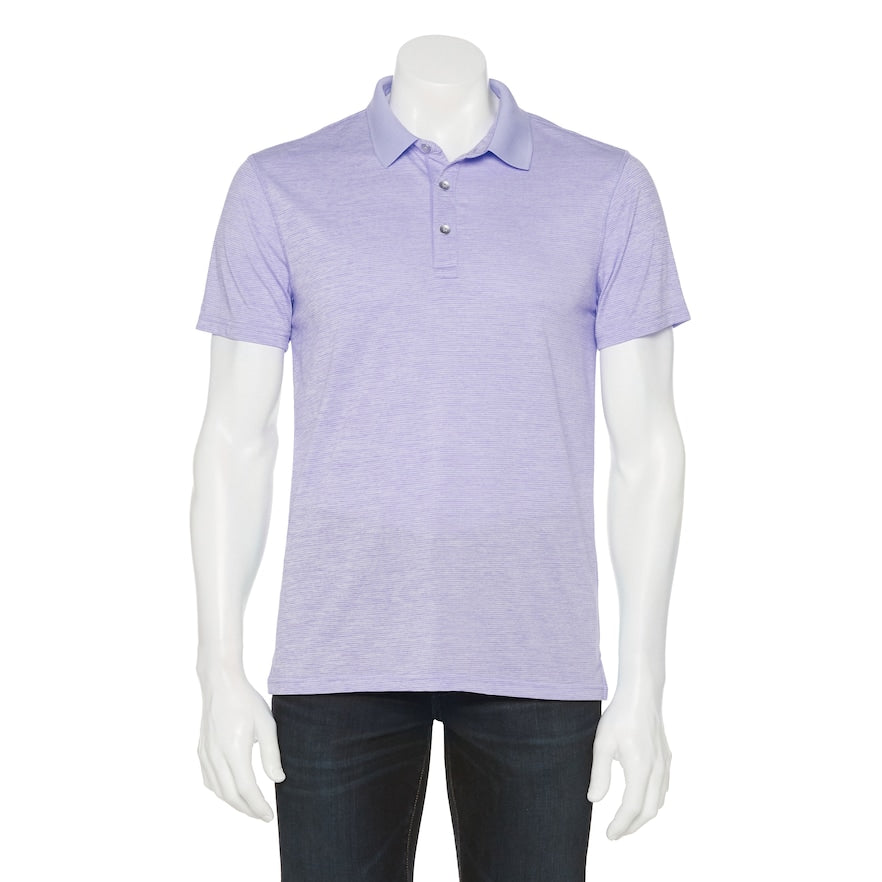 Men's Apt 9 Premier Flex Golf Polo - Purple Stripe - Medium - NWT