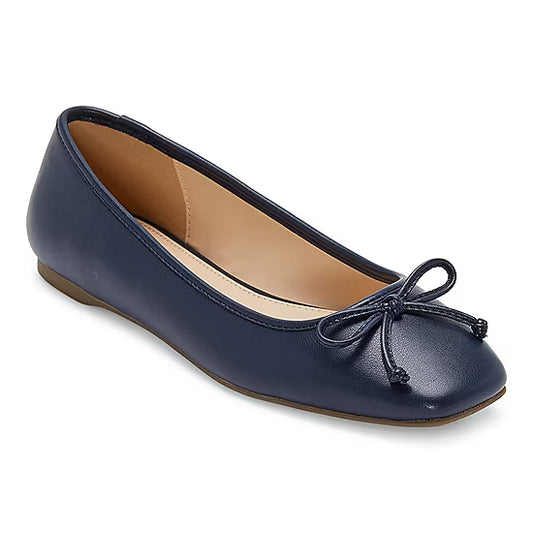 Women's Liz Claiborne Flushing Square Ballet Flats - Navy - 7.5 - NIB