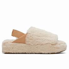 Women's TOMS Sofia Slingback Platform Faux Fur Slippers - Natural - 9 - NIB