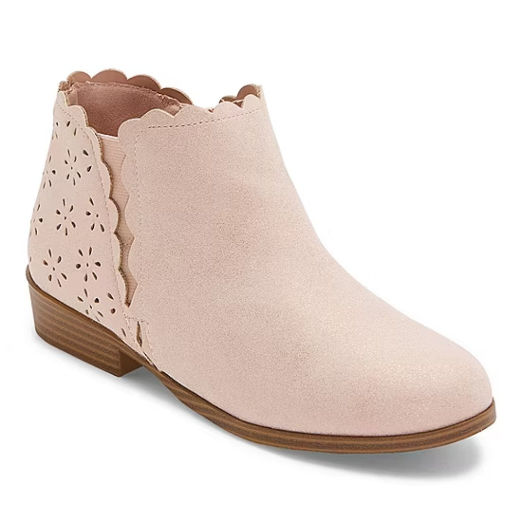 Little Girl's Thereabouts Pima Stacked Heel Booties - Taupe Shimmer - 13 - NIB