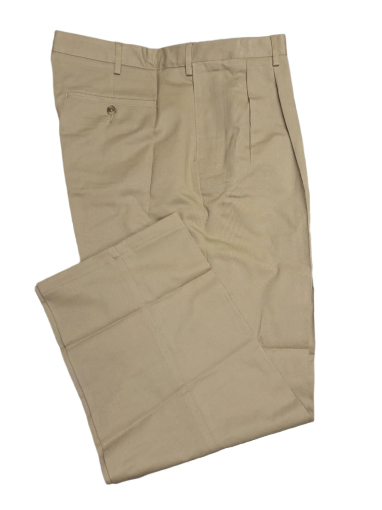 Lands' End Men's Comfort Waist No Iron Pleated Front Chino Pants 33x27 NWOT