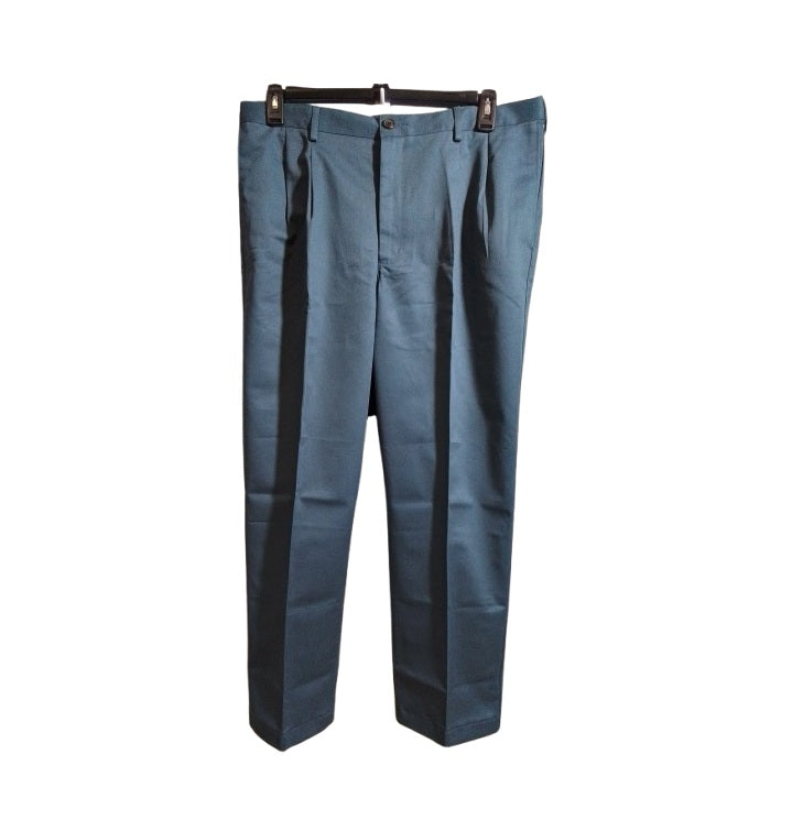 Men's Lands' End Comfort Waist Pleated No Iron Chino Pants 35x28 NWOT