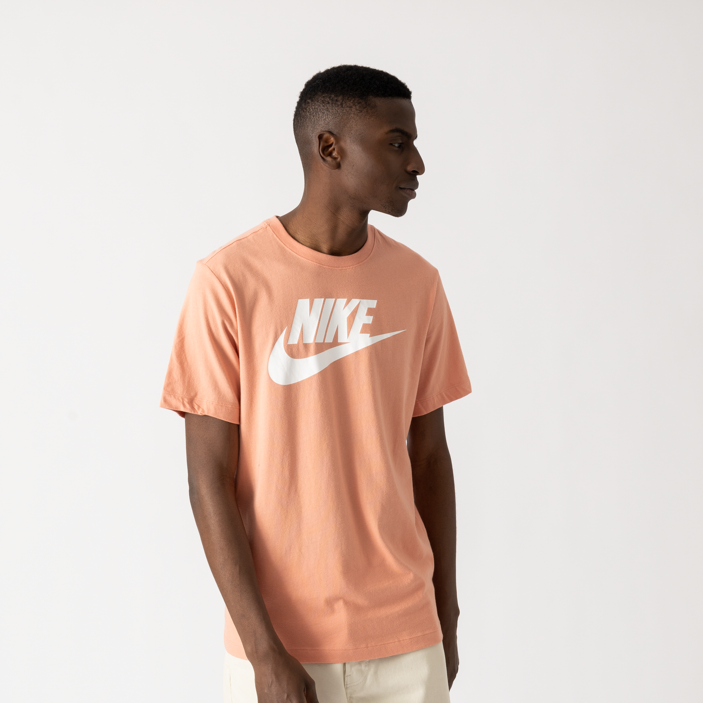 Men's Nike Screen Print Logo Short Sleeve T-Shirt - Peach - Small - NWT