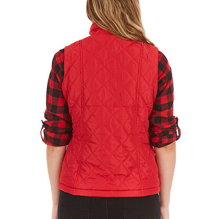 Women's Smith's American Quilted Vest with Velour Lining - Red - M - NWT