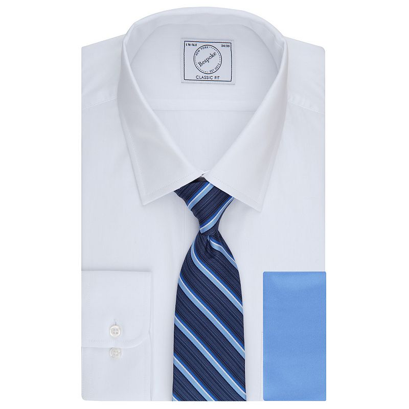 Men's Bespoke Classic-Fit Dress Shirt, Tie & Pocket Square Set-NIB