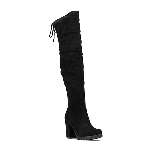 Women's New York & Company Adora Over The Knee Block Heel Boots - Black - 11 NIB
