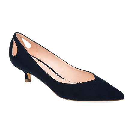 Women's Journee Collection Goldie Kitten Heel Pumps - Navy - 8 - NIB