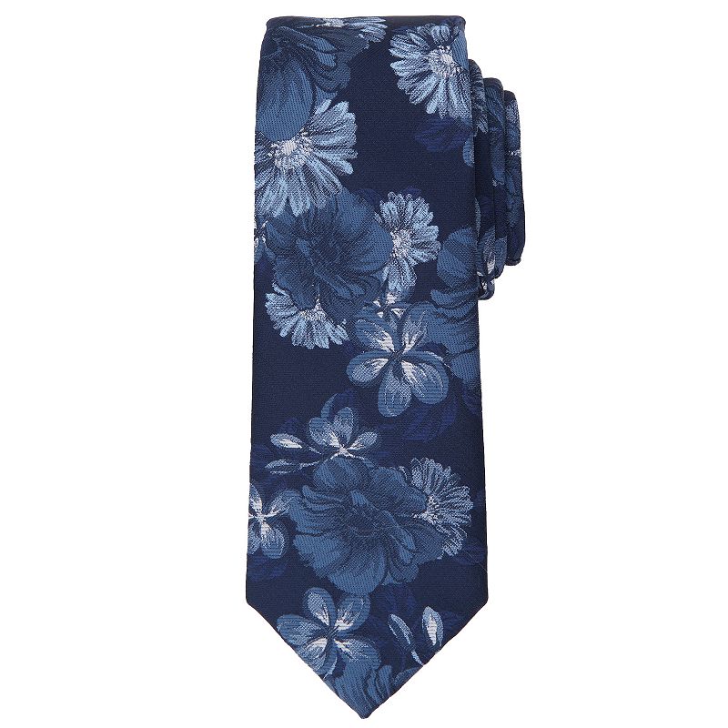 Men's Bespoke Floral Slim Tie - Blue Baker - OS - NWT