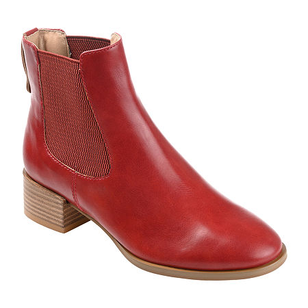 Women's Journee Collection Chayse Stacked Heel Booties - Red - 10 - NIB