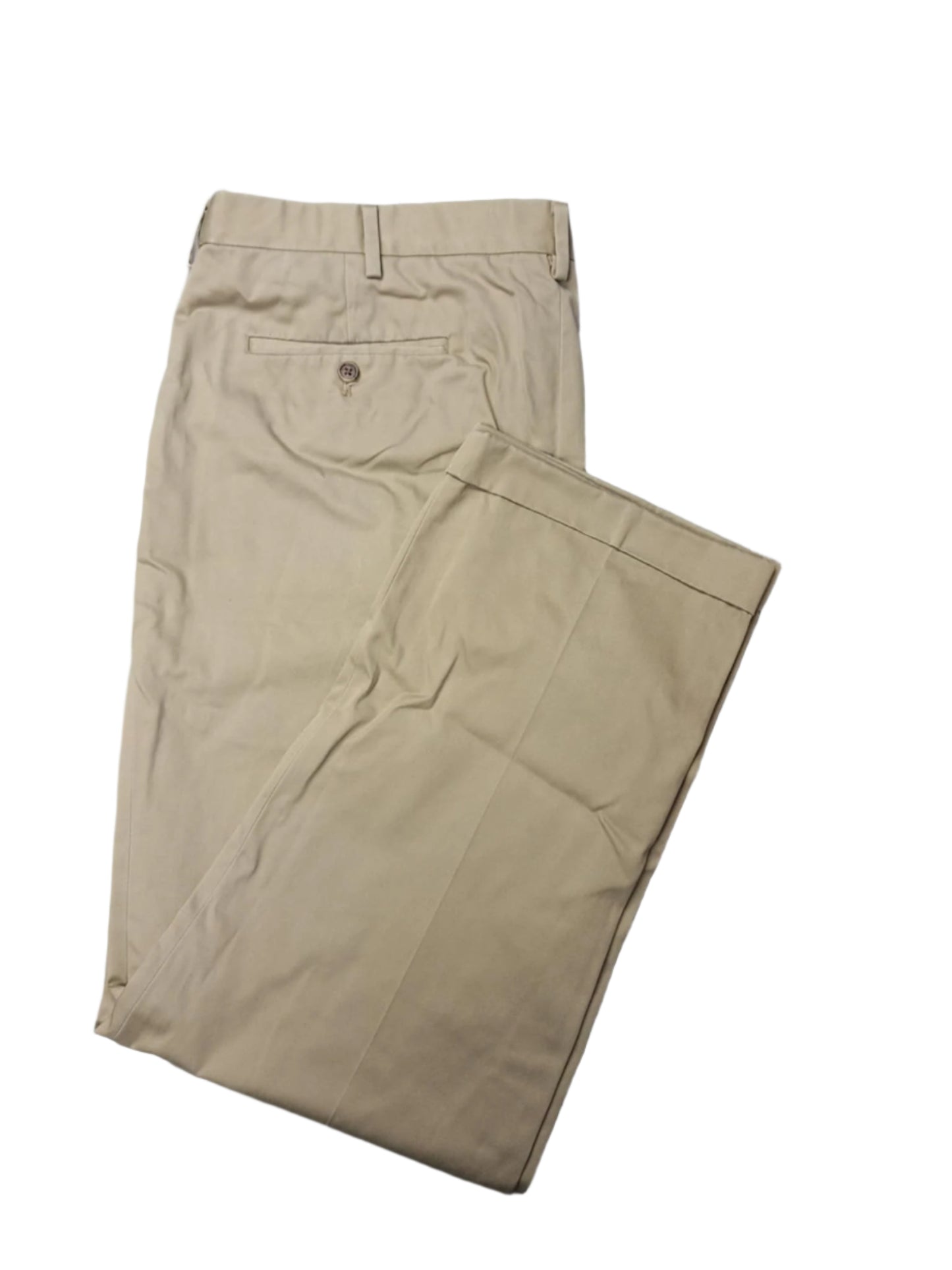 Lands' End Men's Comfort Waist No Iron Flat Front Twill Pants 34x32 NWOT
