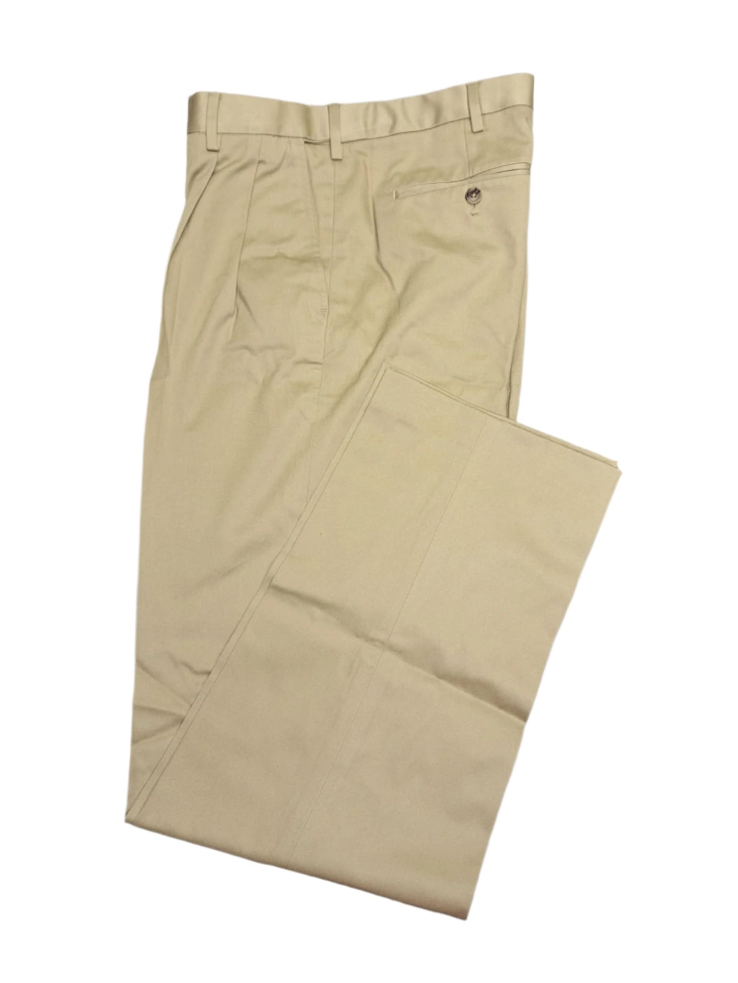 Lands' End Men's Comfort Waist Pleated Front No Iron Twill Pants 36x34 NWOT