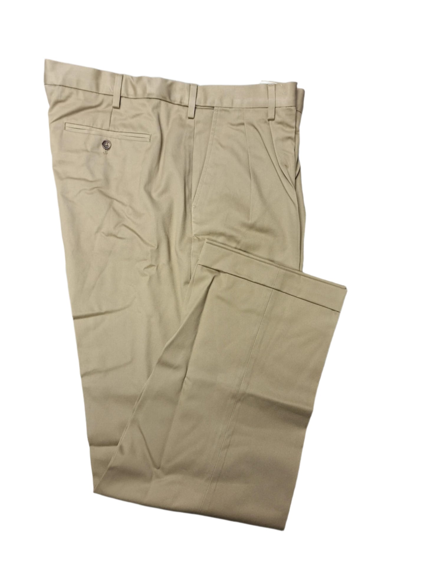 Lands' End Men's No Iron Comfort Waist Pleated Front Twill Pants 40x32 NWOT