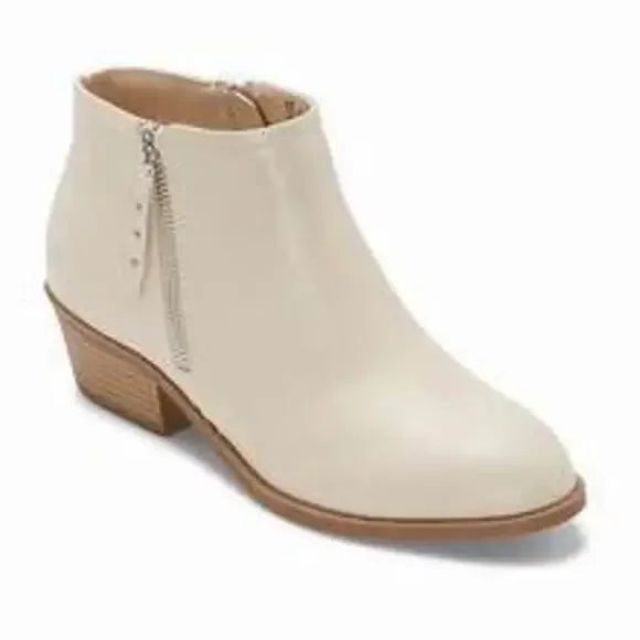 Women's Arizona Jean Co Camino Stacked Heel Booties - Cream - 8.5 - NIB