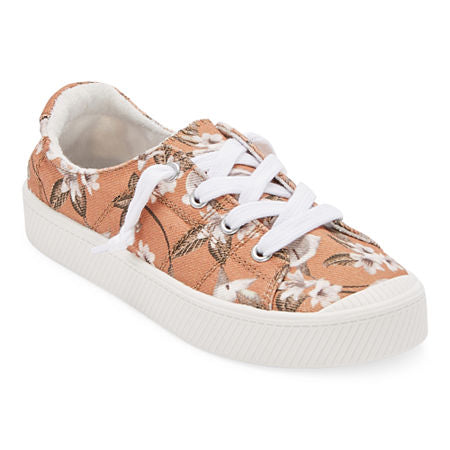Women's Pop Calm Casual Platform Sneakers - Tan Floral - 7 - NIB