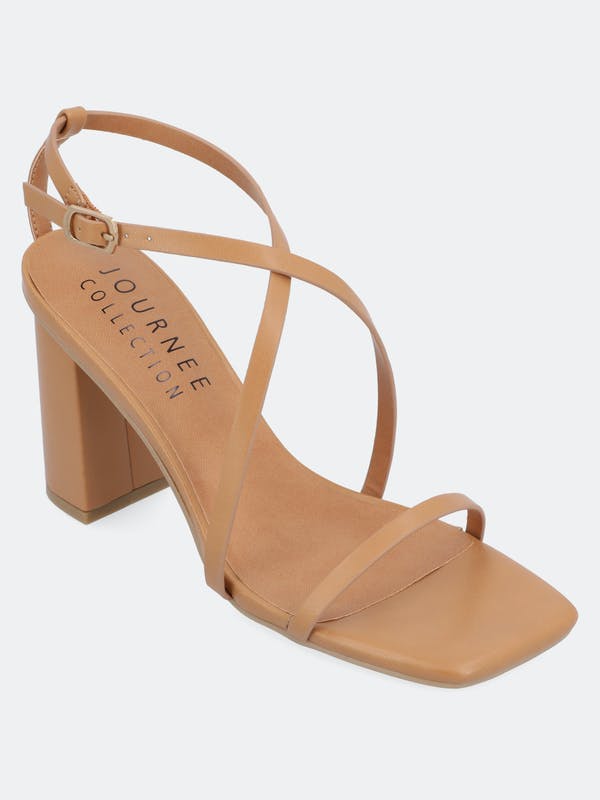 Women's Journee Collection Lenorra Block Heel Sandals - Tan - 9.5 - NIB