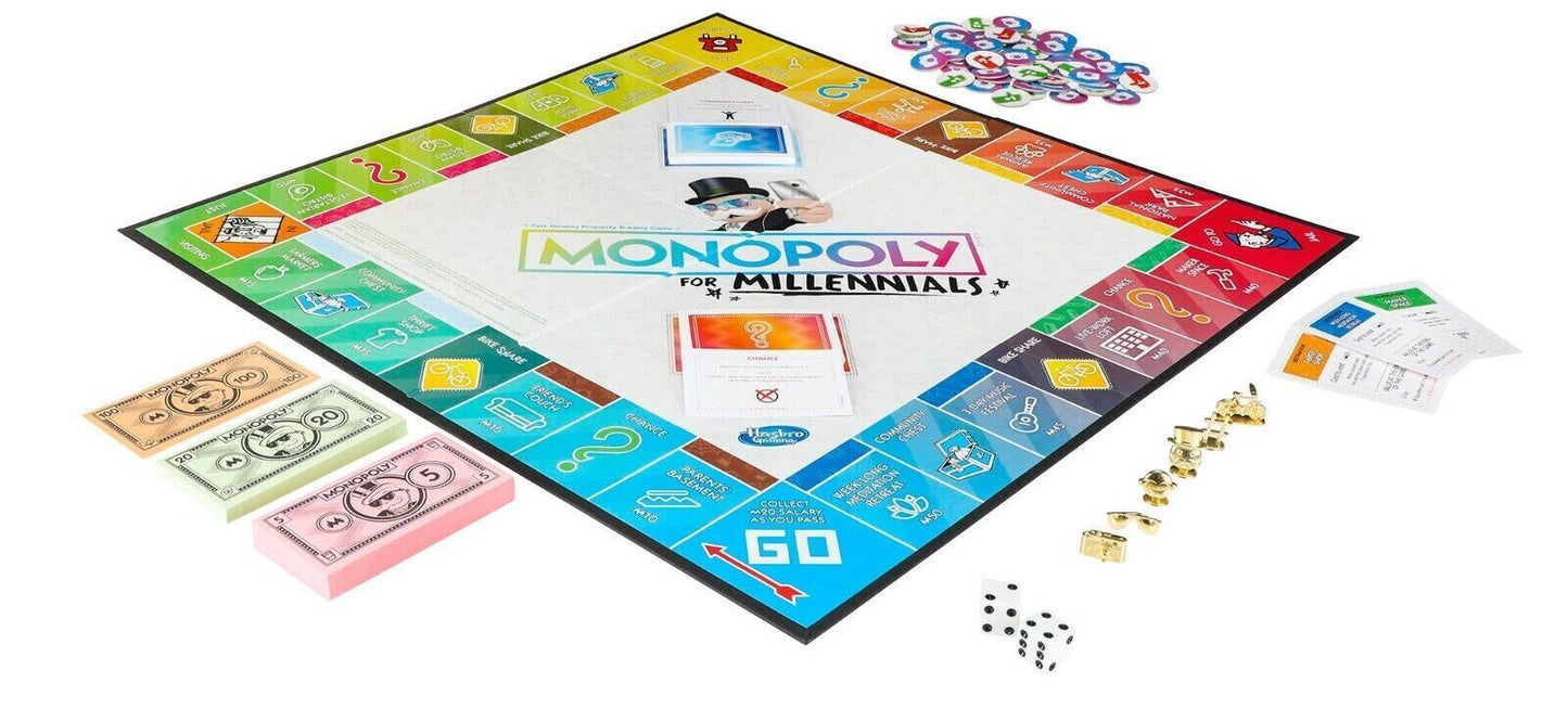 Monopoly for Millennials Hasbro Board Game-NEW SEALED