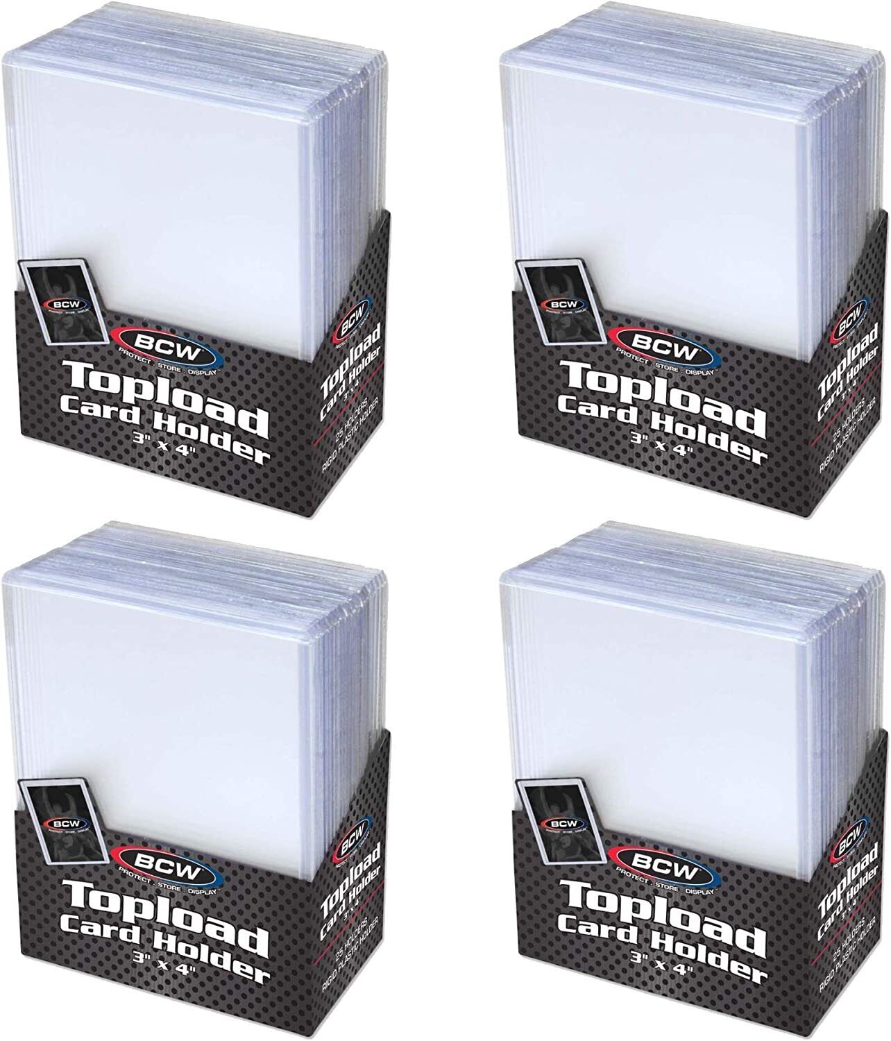 BCW 3"x4" Toploader Card Holder for Standard Trading Cards-Various Counts