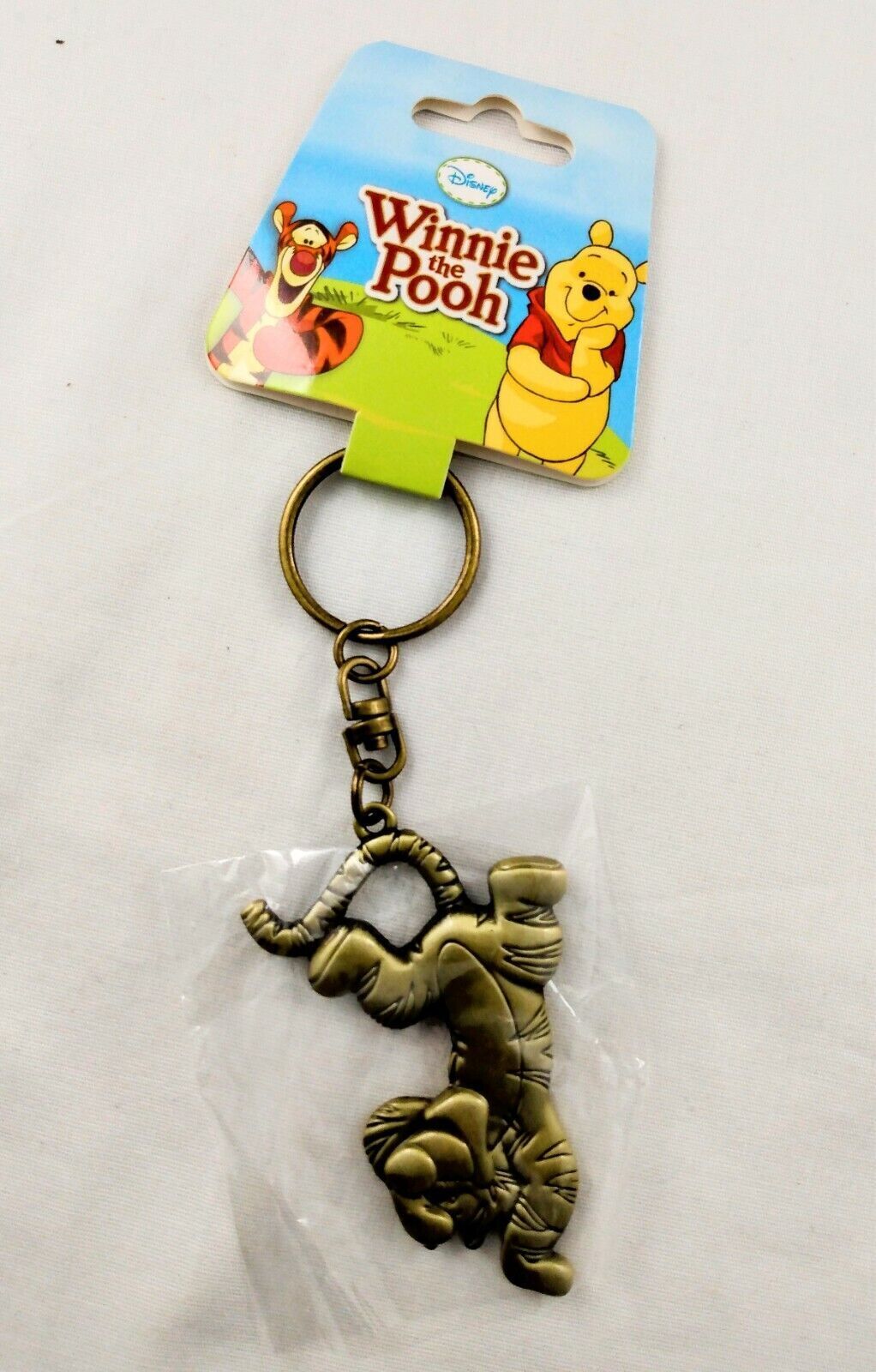 Disney Tigger Figurine Gold Colored Pewter Key Chain-New-!!!