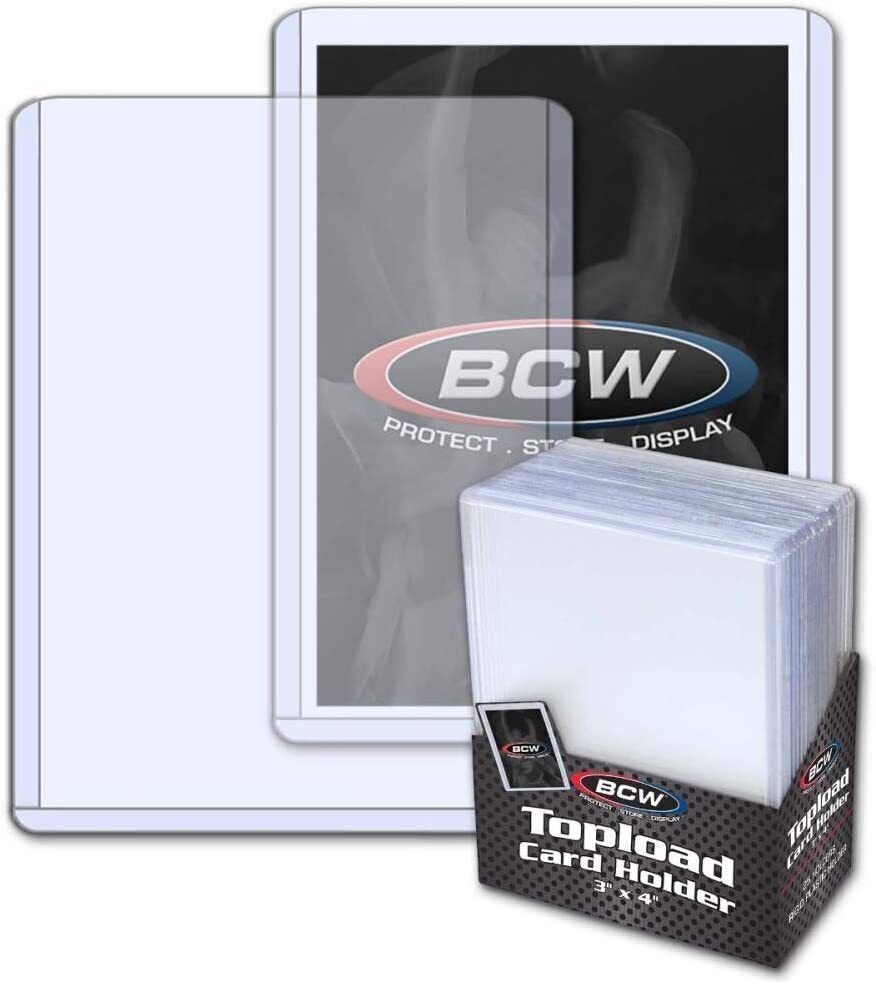 BCW 3"x4" Toploader Card Holder for Standard Trading Cards-Various Counts