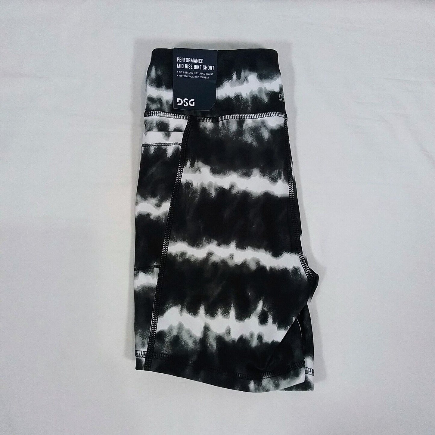Girls' Bike Shorts-Spandex-Black/White Tie Dye Pattern-Various Sizes