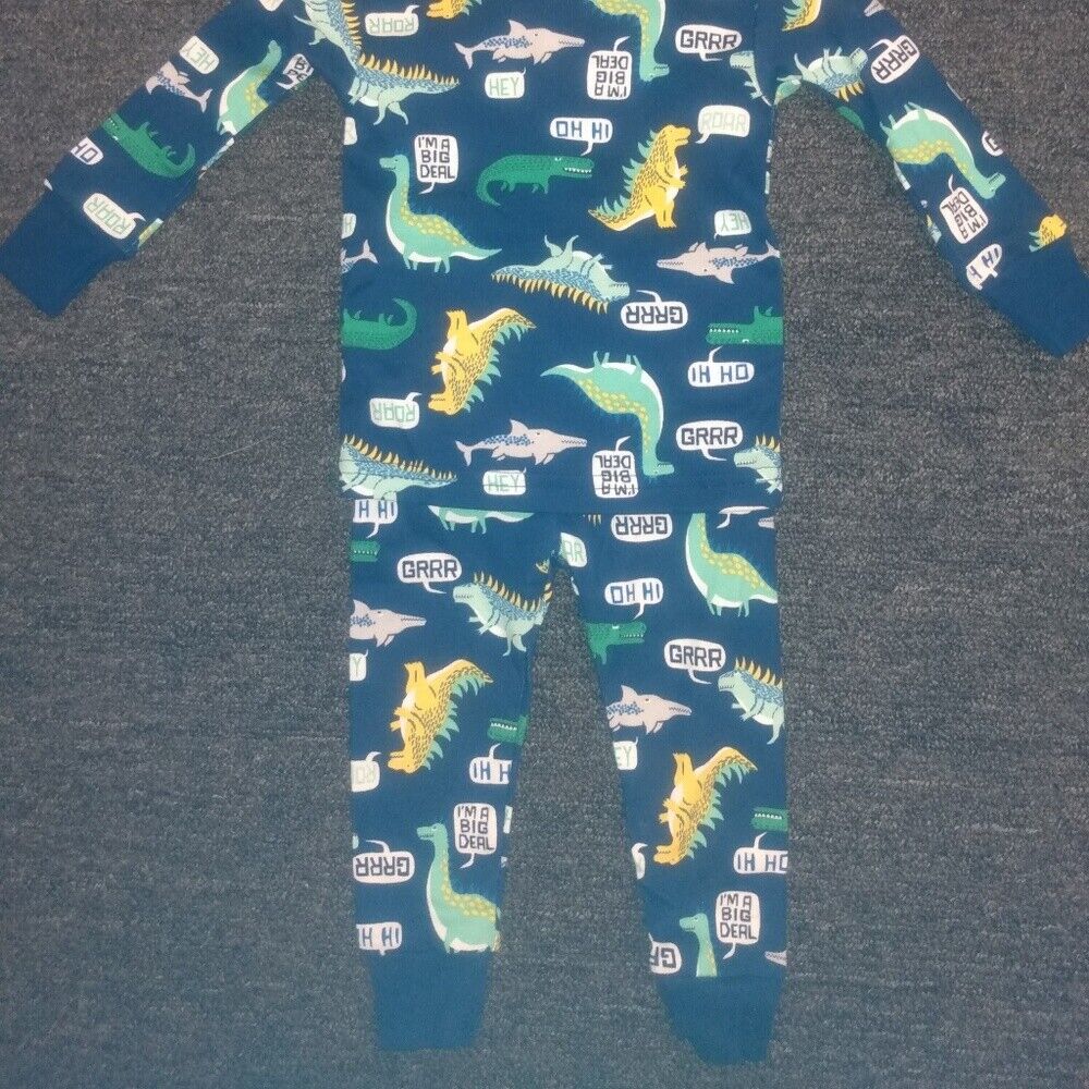 Carter's Navy/Green/Yellow Dino Pajamas-12 Month-New without Tags-