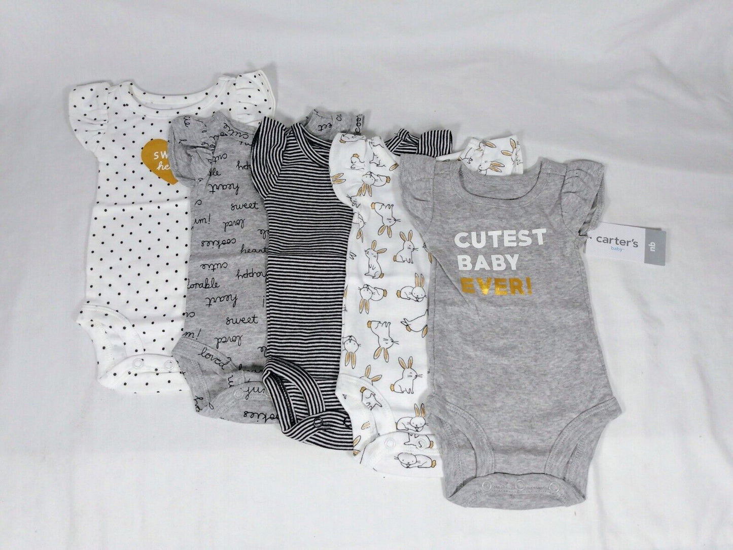 Carter's Bodysuits Baby Girl Short Sleeve Unisex Sets New