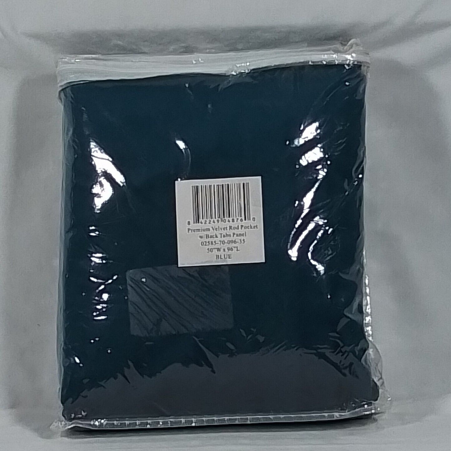 Ricardo Velvet Blue 50"Wx96"L Rod Pocket w/Back Tab Curtain Panel-A32