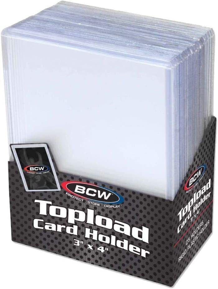 BCW 3"x4" Toploader Card Holder for Standard Trading Cards-Various Counts