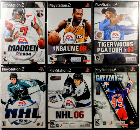 Playstation 2 Sports 6 Game Bundle-Madden 2004, NBA Live 08, NHL 2006