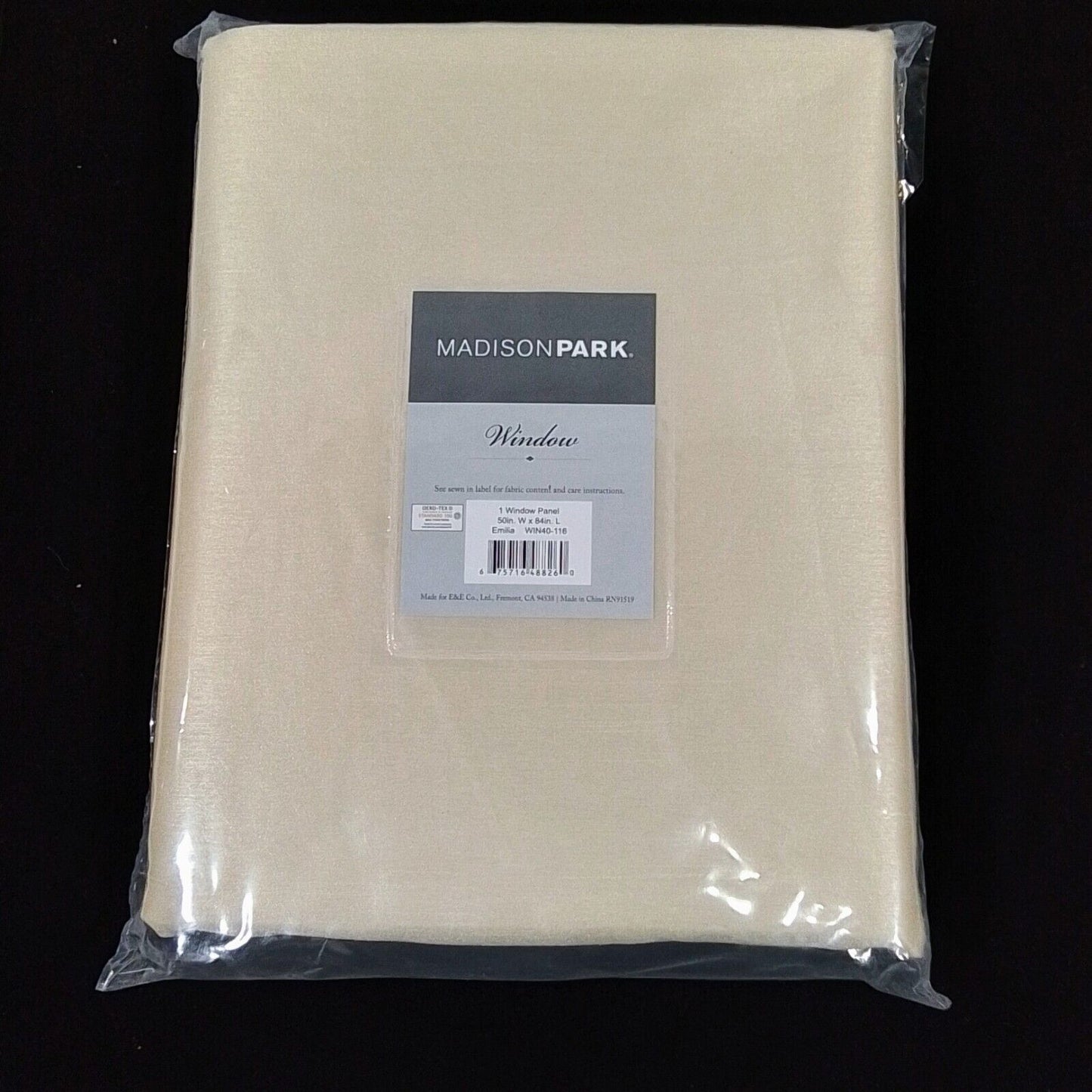 Madison Park Emilia Champagne Solid Twisted Tab Top Curtain 84"L Curtain (A33)