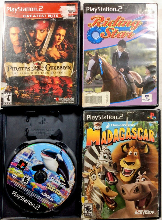 PlayStation 2-4 Game Bundle-Pirates of the Caribbean, Madagascar & others!!