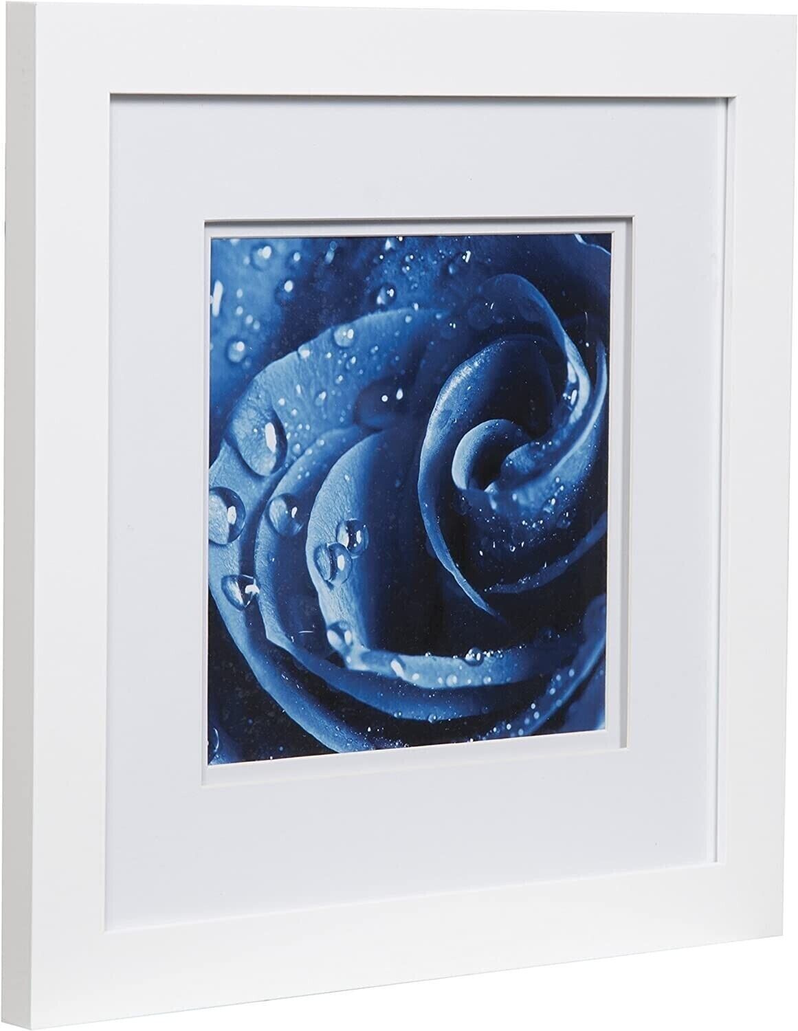Gallery Solutions 12x12 Wide White Frame With Double Mat for 8x8 Image-NIB