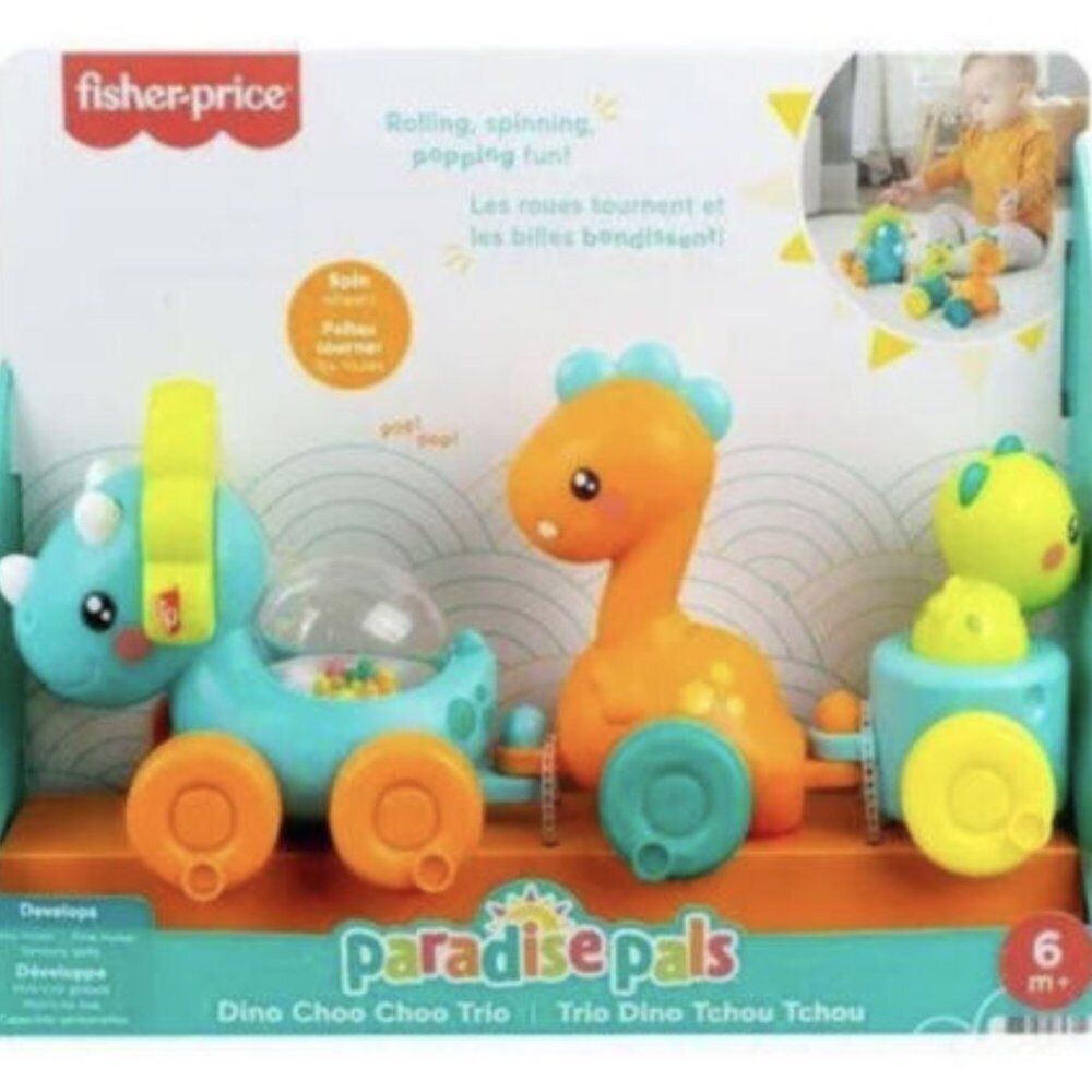Fisher-Price Paradise Pals Dino Choo Choo Trio-New in Box-!!
