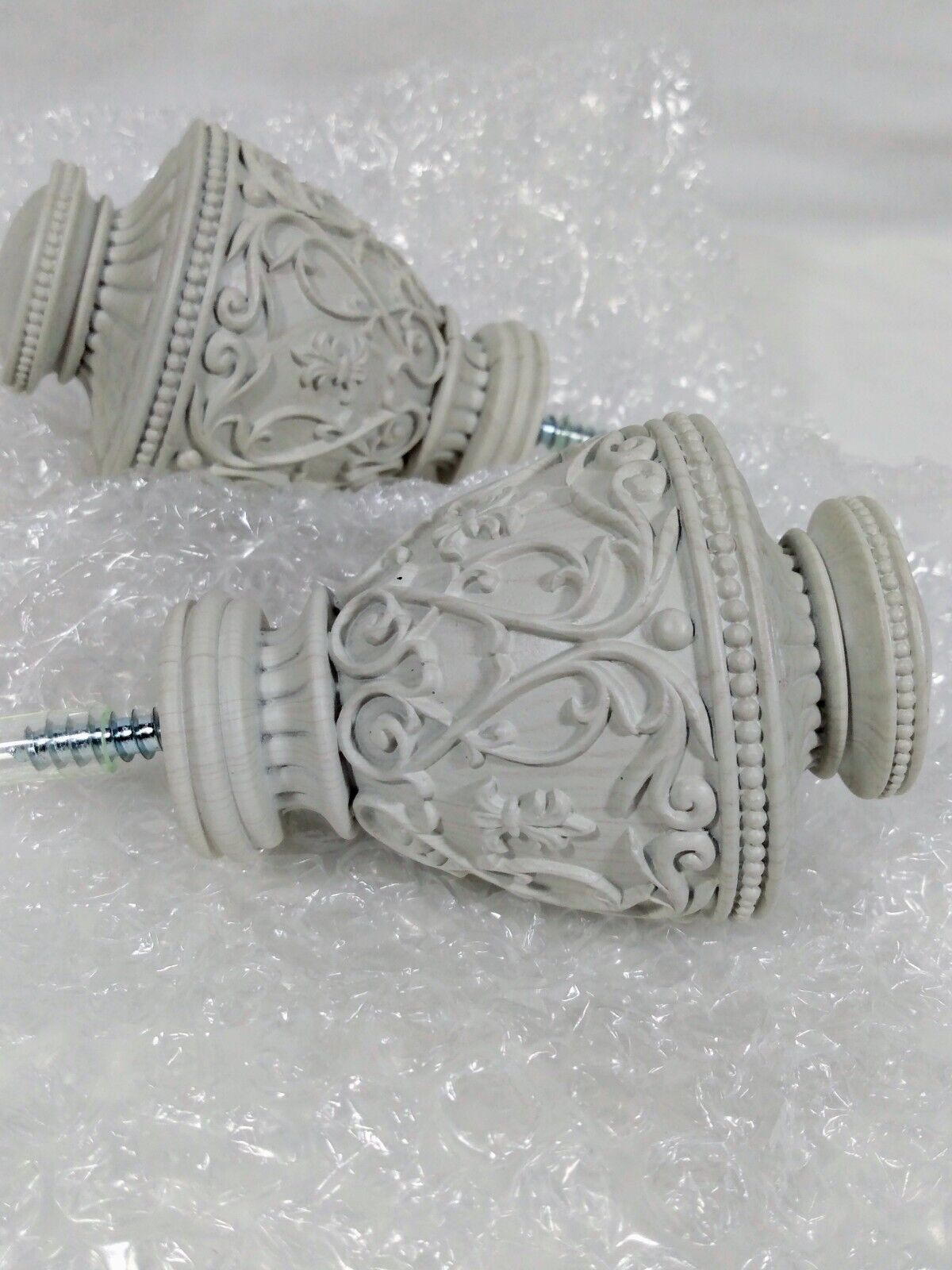 Rod Desyne 2 Pack Finial W10-09-W1-Pearl White-New in Box-!!!